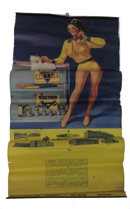 1958 Victor Gasket Calendar Featuring "Vicky"