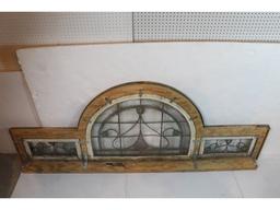 3 Piece Leaded Glass Set in Oak Frame