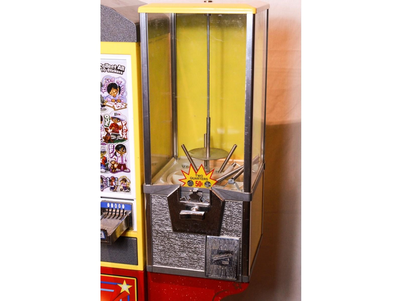 Vintage Style Store Tri-Coin Op Vending Machine