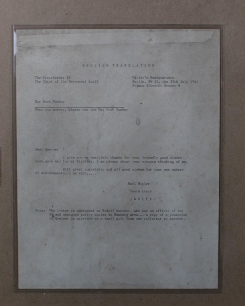 WWII Nazi SS Karl Wolff Signed Document