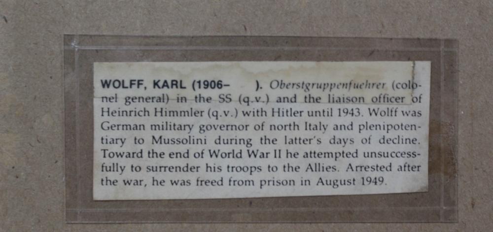 WWII Nazi SS Karl Wolff Signed Document