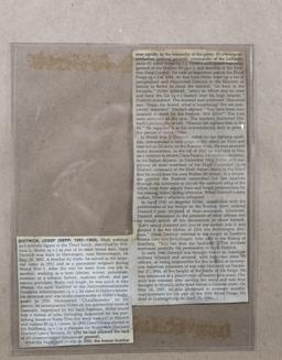 WWII Nazi SS Sepp Dietrich Signed Document