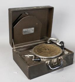Edison Portable Suitcase Disc Phonograph