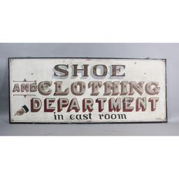 General Store "Shoe and Clothing Department" Sign
