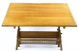 Vintage Oak Hamilton Drafting / Drawing Table