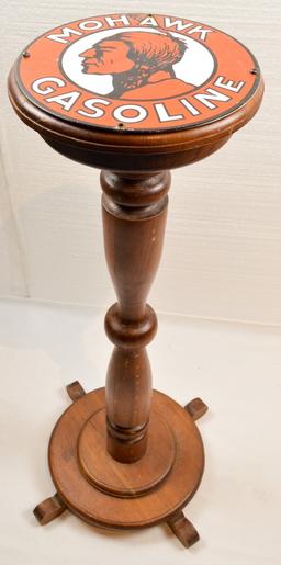Mohawk Gas Sign on Wood Pedestal