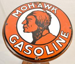 Mohawk Gas Sign on Wood Pedestal