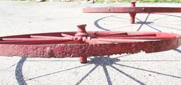 Pair of Cast Iron Wagon Wheels