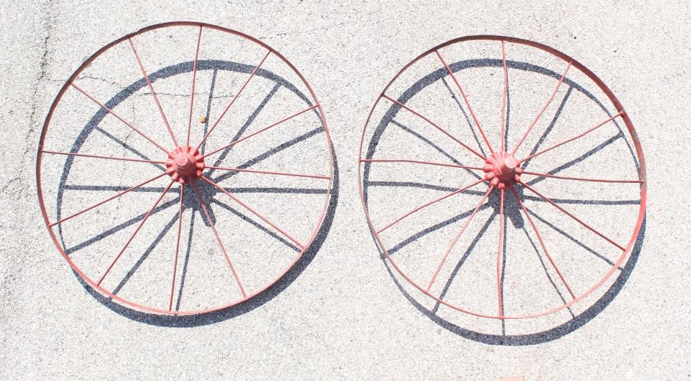 Pair of Cast Iron Wagon Wheels