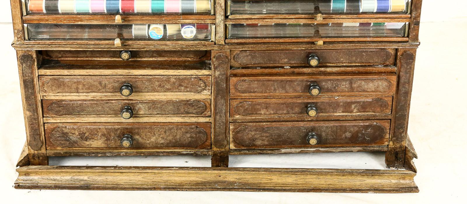 Vintage Wood Spool Cabinet