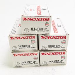 5bxs 250rds Winchester 38 Super+ 130gr FMJ Ammo