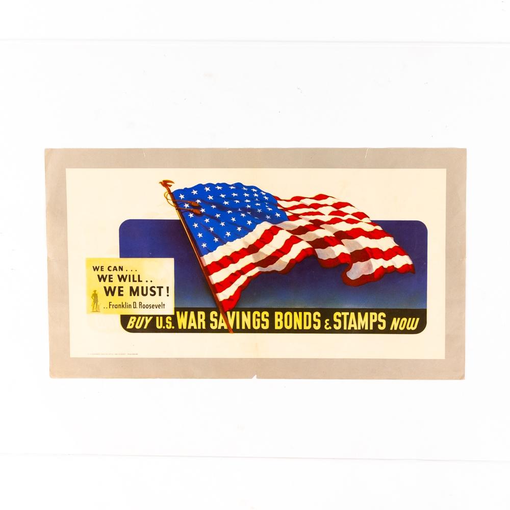 WWII Give It Your Best American Flag Poster Lot 4