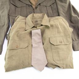 WWII US Army EM Ike Jacket Shirt Uniform Lot