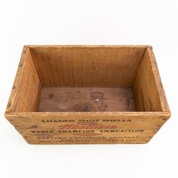 1920s Western World Champion Ammo Wooden Box