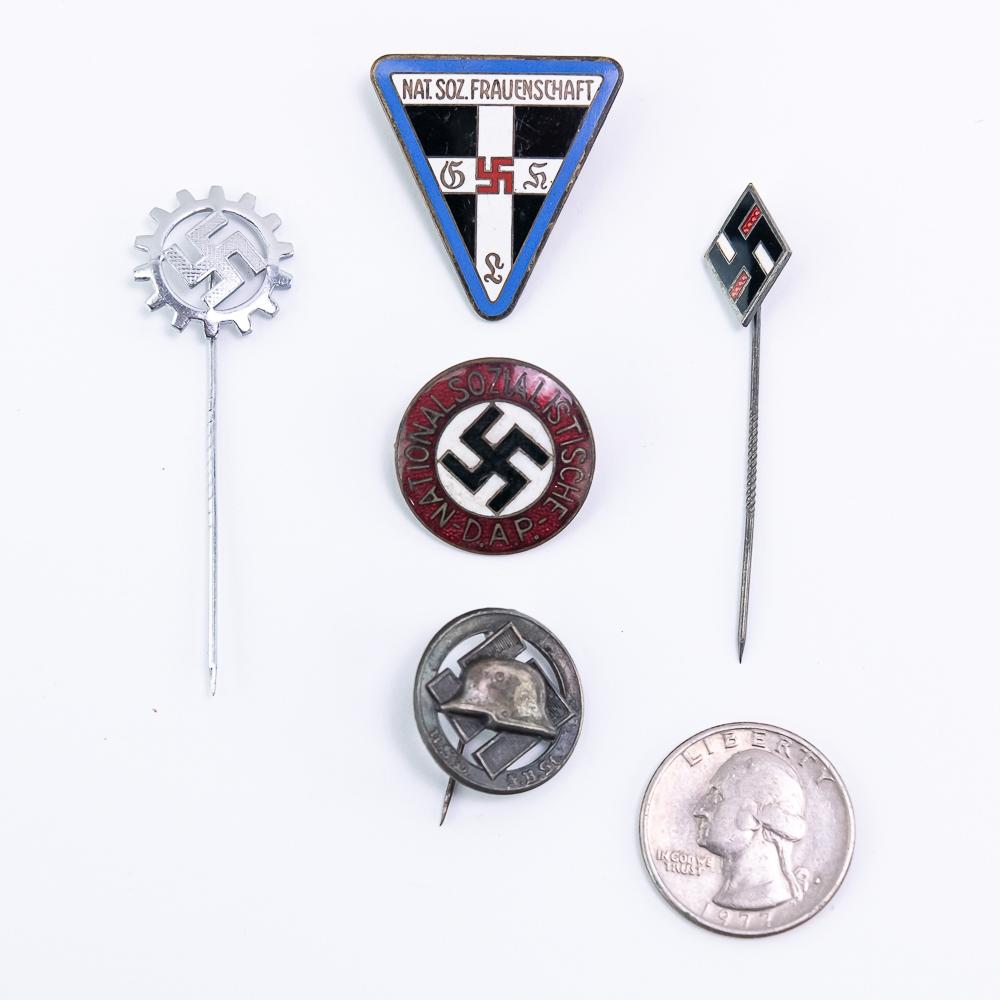 WWII German Pin Stick Pin Lot-Party Labor Student