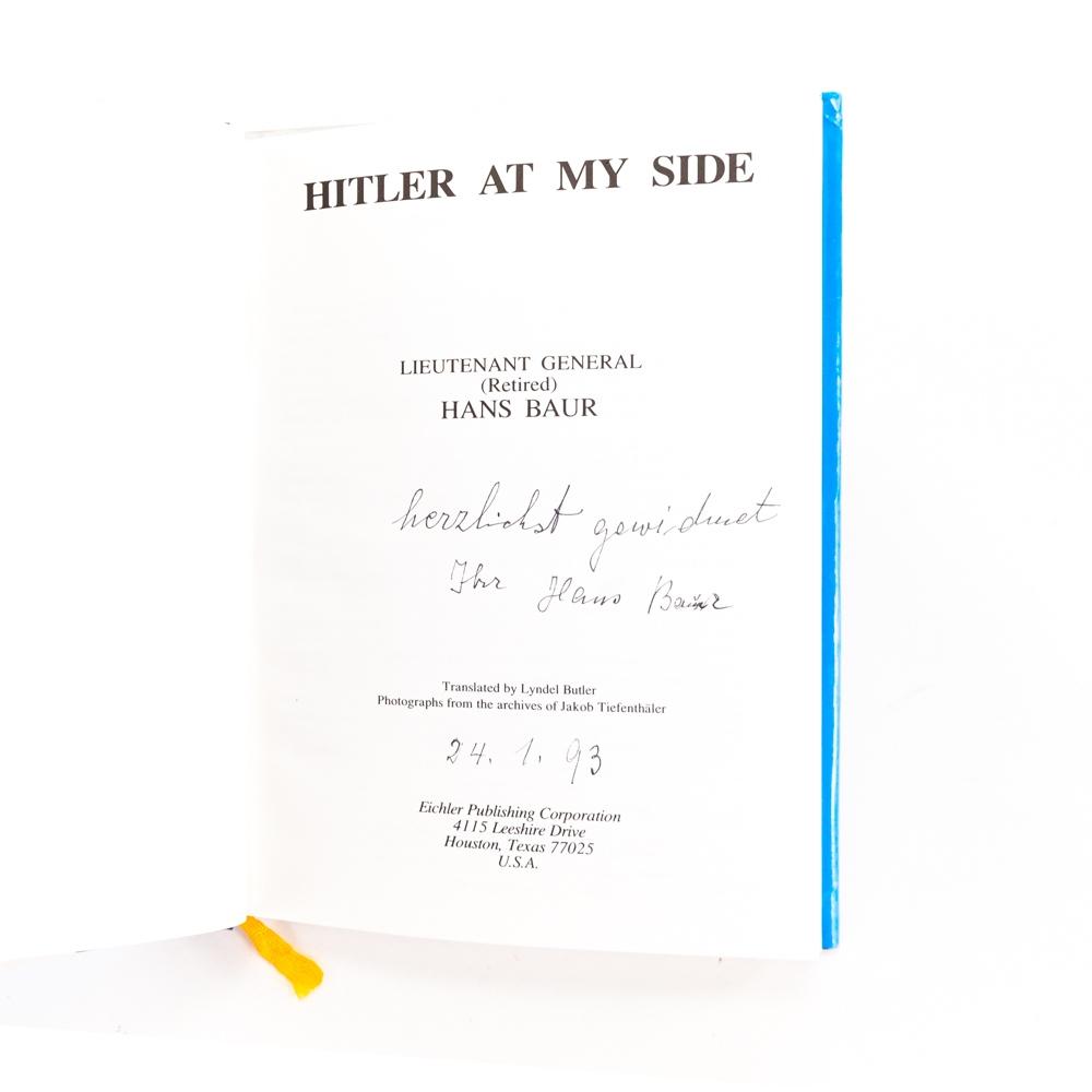 "Hitler At My Side" Book By Hans Baur-Autographed