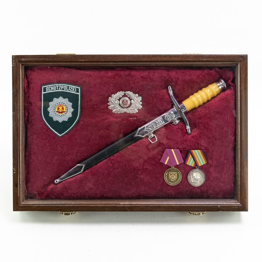 East German Army Officer Dagger In Display Case