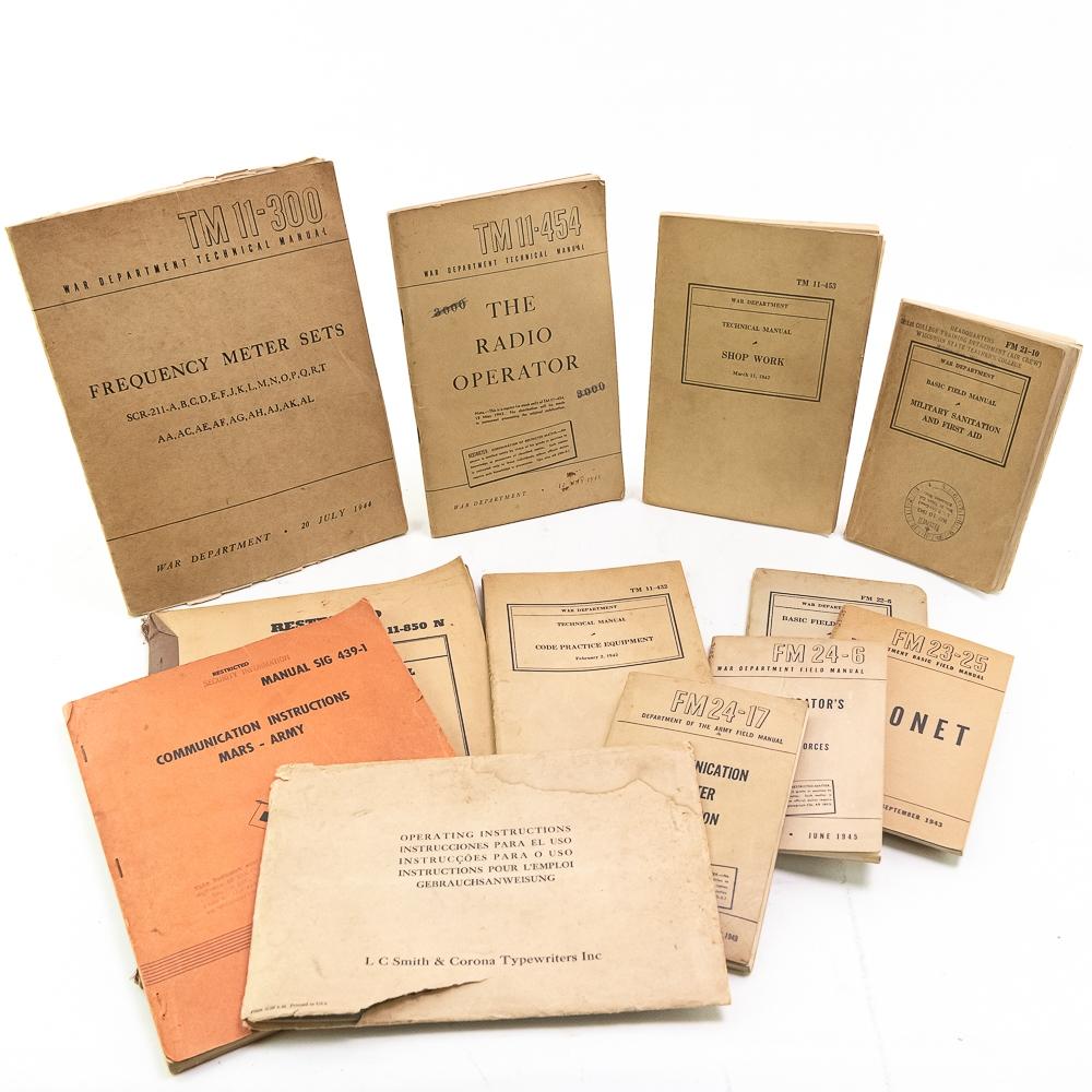 WWII US Radio Operator TM FM Manual Lot (12)