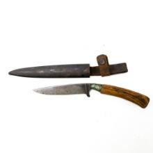 WWI German Stag Horn Trench Knife "Bring Back"