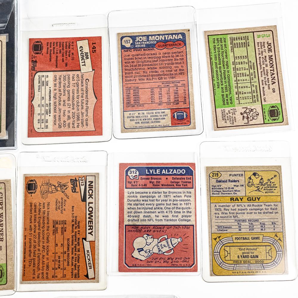 84 Topps Elway SGC 7 84 Topps Payton SGC 8 Warner+