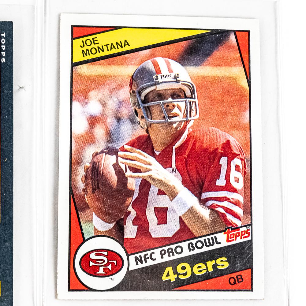 84 Topps Elway SGC 7 84 Topps Payton SGC 8 Warner+