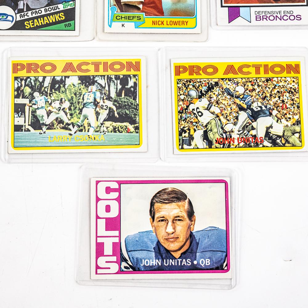 84 Topps Elway SGC 7 84 Topps Payton SGC 8 Warner+