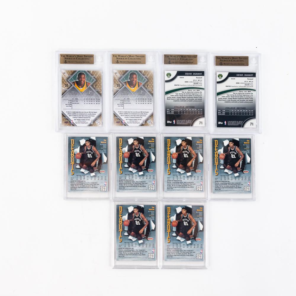 (4) 07-08 Kevin Durant SP & Refractor Beckett 9.5+
