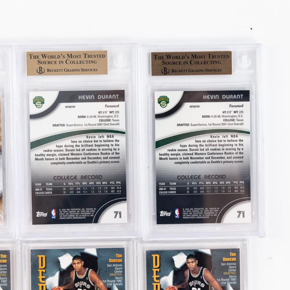 (4) 07-08 Kevin Durant SP & Refractor Beckett 9.5+