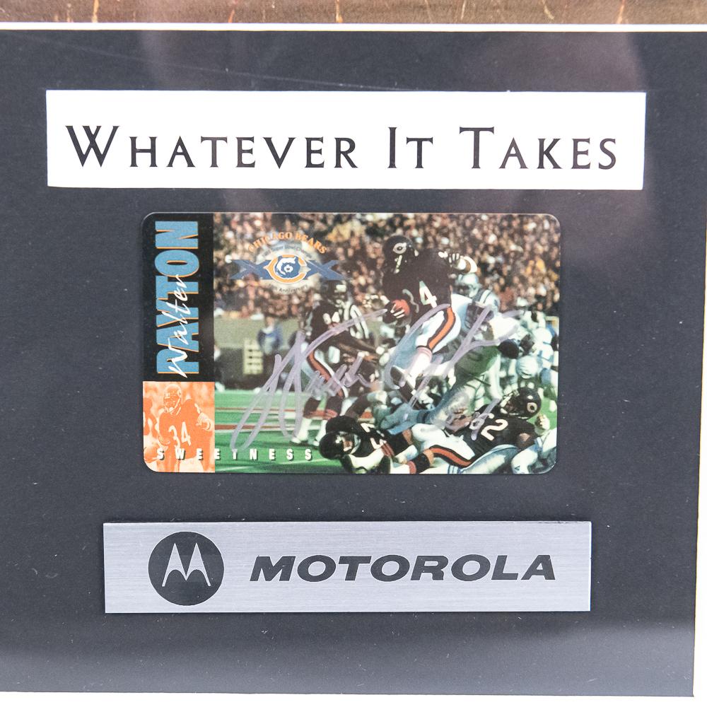 Framed Walter Payton Signed Auto Whatever It Takes