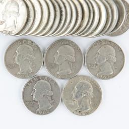 (40) Assorted 1960-1964 Washington Silver Quarters