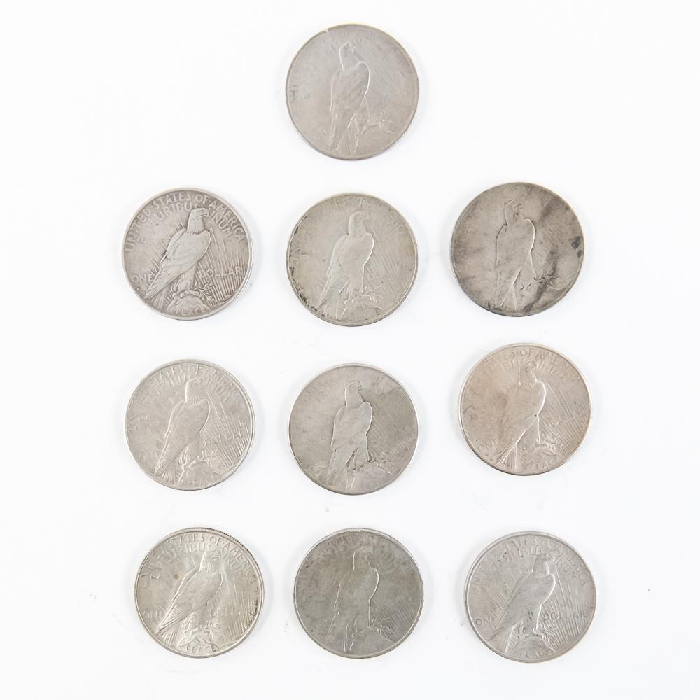 (10) BETTER DATE Peace Silver Dollars $1 ++