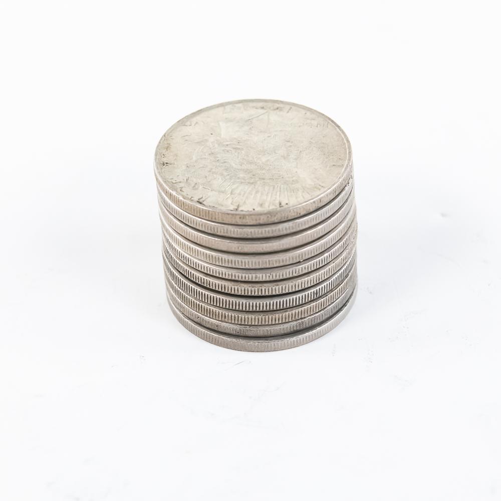 (10) BETTER DATE Peace Silver Dollars $1 ++