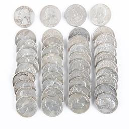 (40) 1964 Washington 90% Silver Quarters 25C