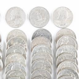 (40) 1964 Washington 90% Silver Quarters 25C