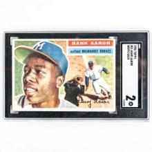 1956 Topps #31 Hank Aaron White Back SGC 2