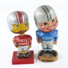 1960s Detroit Lions & SF 49ers NFL Bobbleheads
