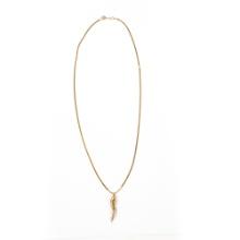 18" 14k Gold Necklace w Italian Horn Pendant