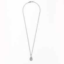 Vintage 18" 14K White Gold Teardrop Necklace