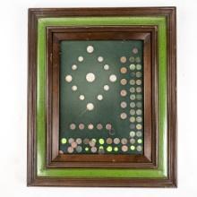 Framed Early US Type Coin Collection Barber Indian