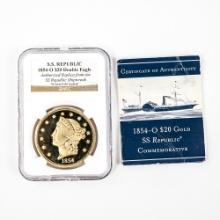 1854-O $20 Authorized SS Replica Shipwreck Coin
