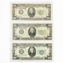 1928 & (2) 1934 $20 Dollar Federal Reserve Notes