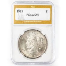 1923 Peace Silver Dollar $1 PGA MS 65