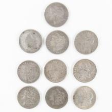 (10) 1880-1921 Morgan Silver Dollars $1