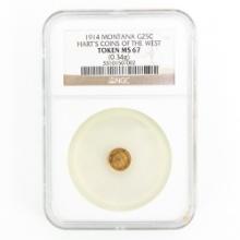 1914 Montana G25C Harts Coins of The West NGC MS67