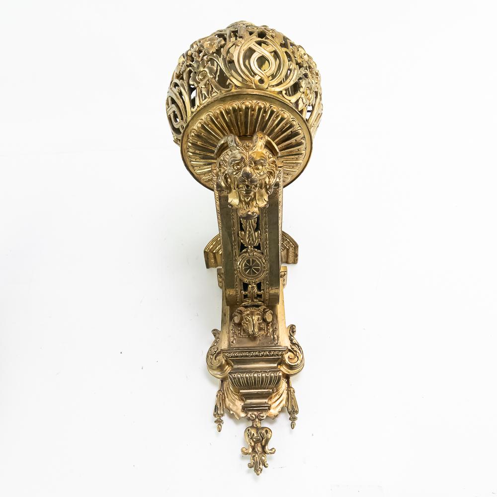 Pair of Highly Detailed Brass Sconces