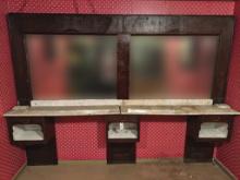 Three Station Oak Barbershop Back Bar