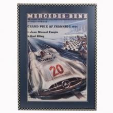 1954 Grand Prix Mercedes Benz W-196 Framed