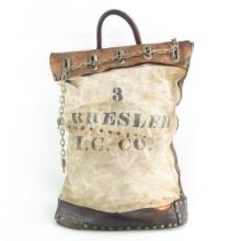 Antique Canvas & Leather Locking Courier Bag