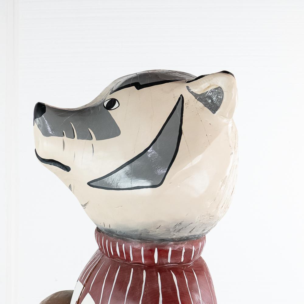 Bucky the Badger Wood Statue