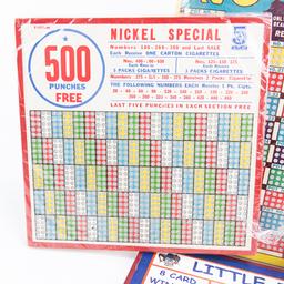Lot of 4: Assorted Gambling Punch Boards-Unused